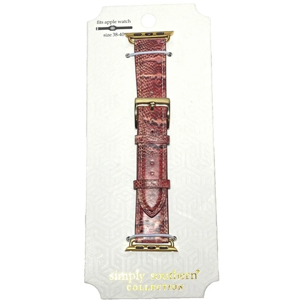 Apple Watch Wrist Band Simply Southern 38-40mm 2-Piece Leather Snake Skin Design